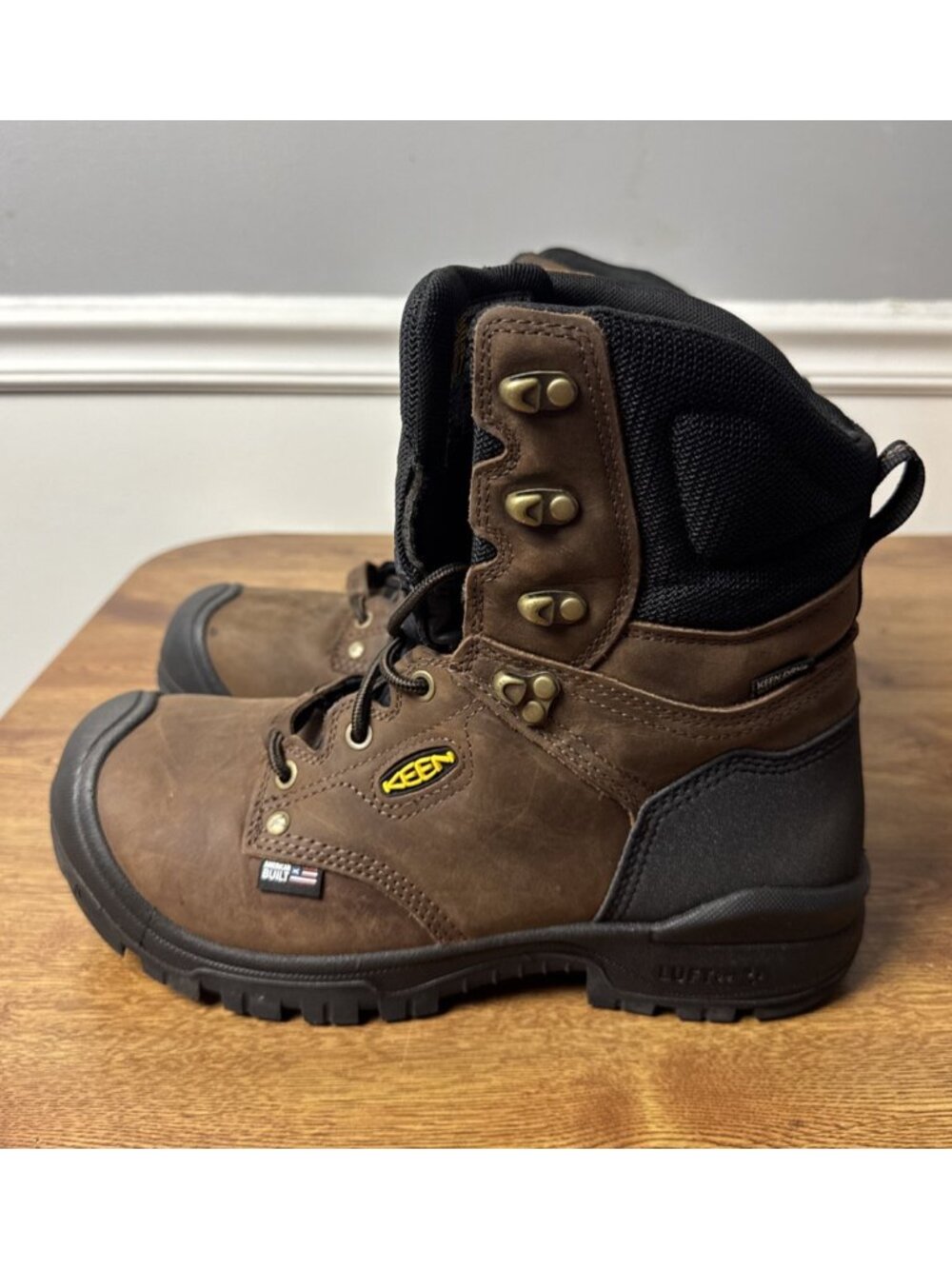 KEEN Utility Men Independence 8" Leather WP Composite Toe Boots Dark Earth 8.5EE